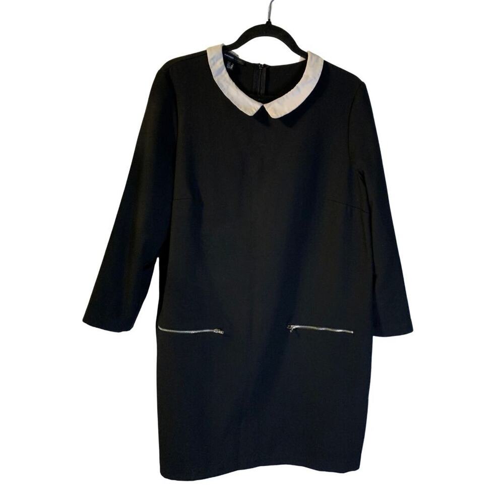 Mango Casual Womens Black Twee Minidress Size 10 Ladylike Career Wednesday Retro